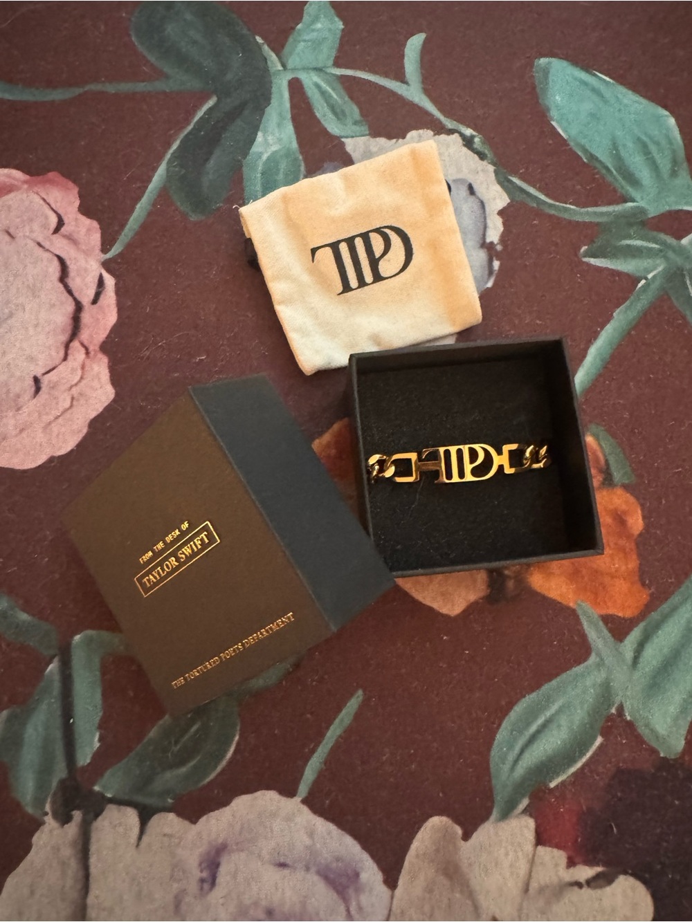 Taylor Swift TTPD Gold Logo Bracelet NIB